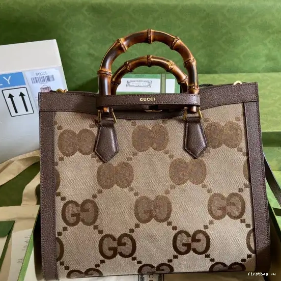First bag ru medium tote bag GUCCI with jumbo GG Diana 0510